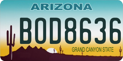 AZ license plate BOD8636
