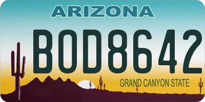 AZ license plate BOD8642
