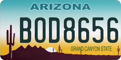 AZ license plate BOD8656
