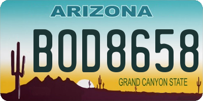 AZ license plate BOD8658