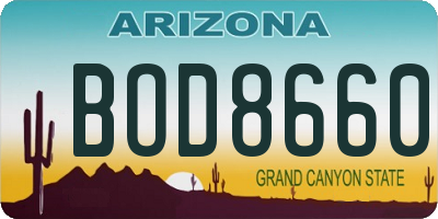 AZ license plate BOD8660