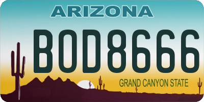 AZ license plate BOD8666