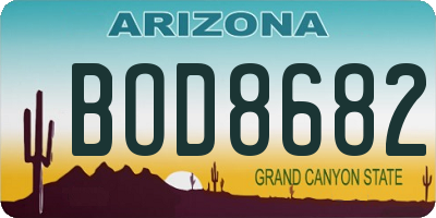 AZ license plate BOD8682