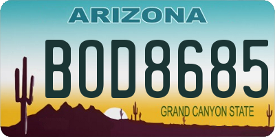 AZ license plate BOD8685