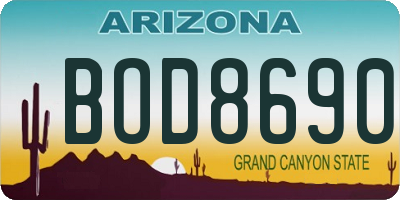 AZ license plate BOD8690
