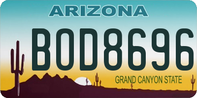 AZ license plate BOD8696