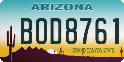 AZ license plate BOD8761