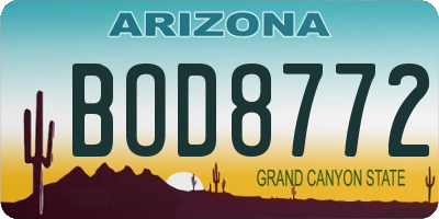 AZ license plate BOD8772