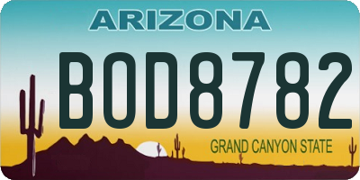 AZ license plate BOD8782