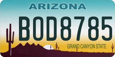 AZ license plate BOD8785