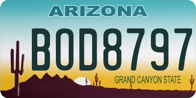 AZ license plate BOD8797