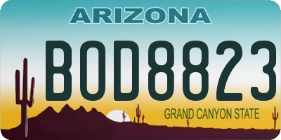 AZ license plate BOD8823