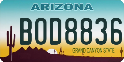 AZ license plate BOD8836