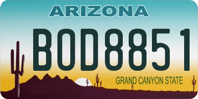 AZ license plate BOD8851