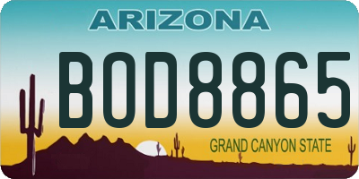 AZ license plate BOD8865