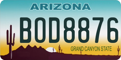 AZ license plate BOD8876