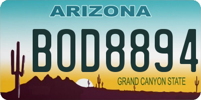 AZ license plate BOD8894