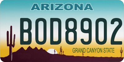 AZ license plate BOD8902