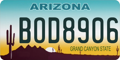 AZ license plate BOD8906