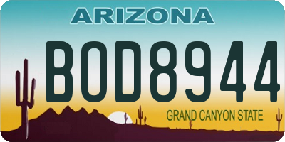 AZ license plate BOD8944
