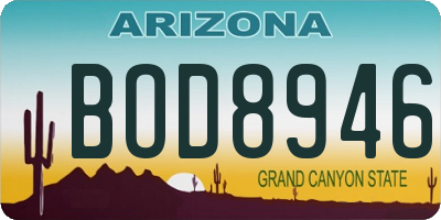 AZ license plate BOD8946
