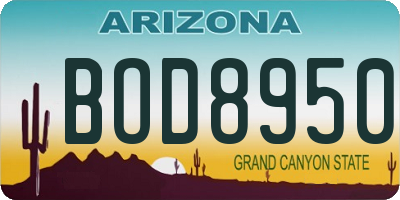 AZ license plate BOD8950
