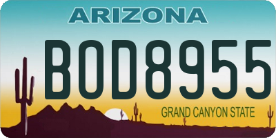 AZ license plate BOD8955