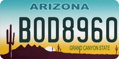AZ license plate BOD8960