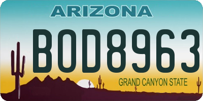 AZ license plate BOD8963