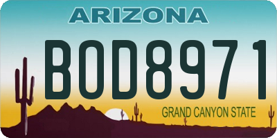 AZ license plate BOD8971