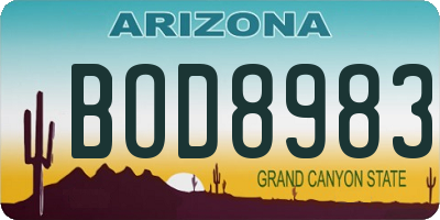 AZ license plate BOD8983