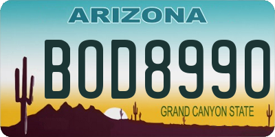 AZ license plate BOD8990