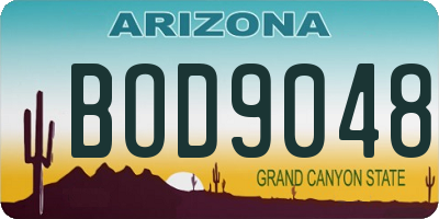 AZ license plate BOD9048