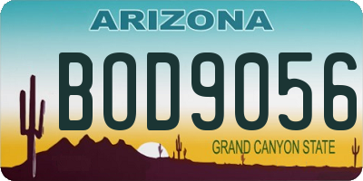 AZ license plate BOD9056
