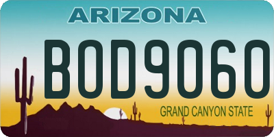 AZ license plate BOD9060