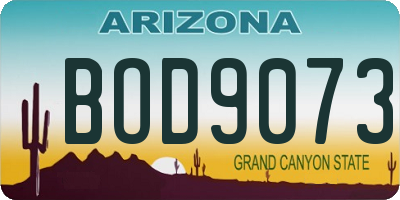 AZ license plate BOD9073