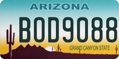 AZ license plate BOD9088
