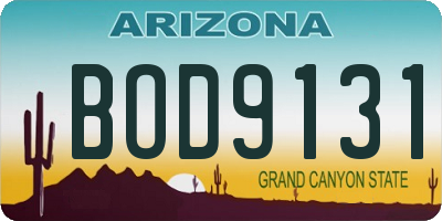 AZ license plate BOD9131