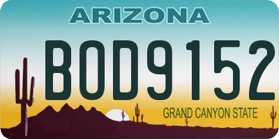 AZ license plate BOD9152