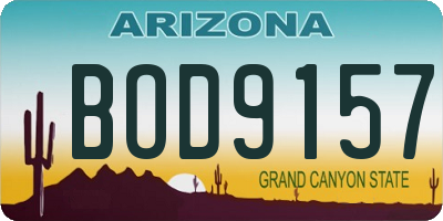 AZ license plate BOD9157