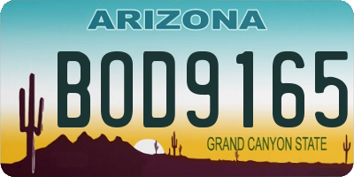 AZ license plate BOD9165