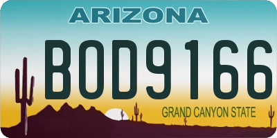 AZ license plate BOD9166