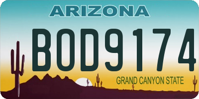 AZ license plate BOD9174