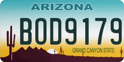 AZ license plate BOD9179