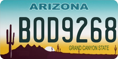 AZ license plate BOD9268