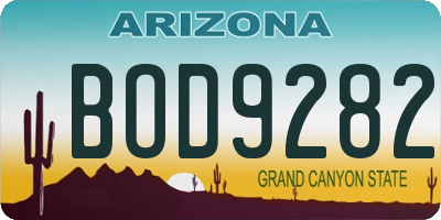 AZ license plate BOD9282