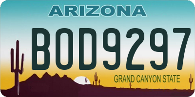 AZ license plate BOD9297