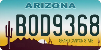 AZ license plate BOD9368
