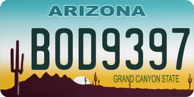 AZ license plate BOD9397