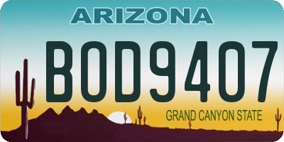 AZ license plate BOD9407